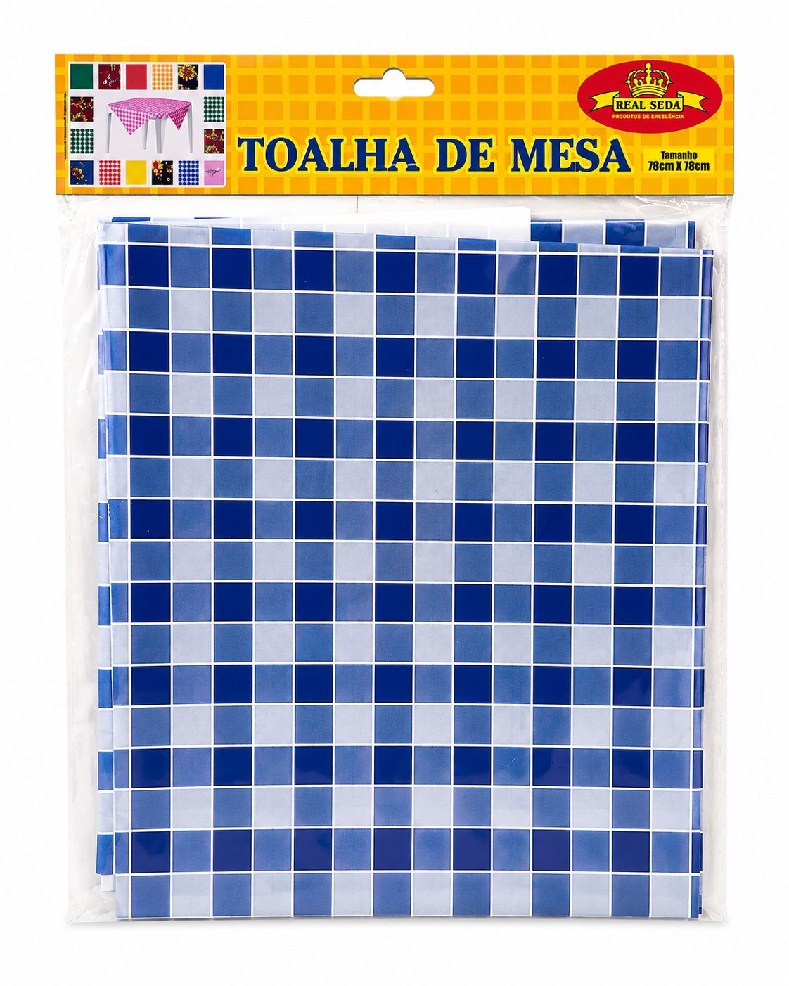 Toalha de Mesa Plástica 78x78 Quadriculado